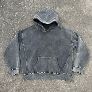 Destructive boxy pullover hoodie